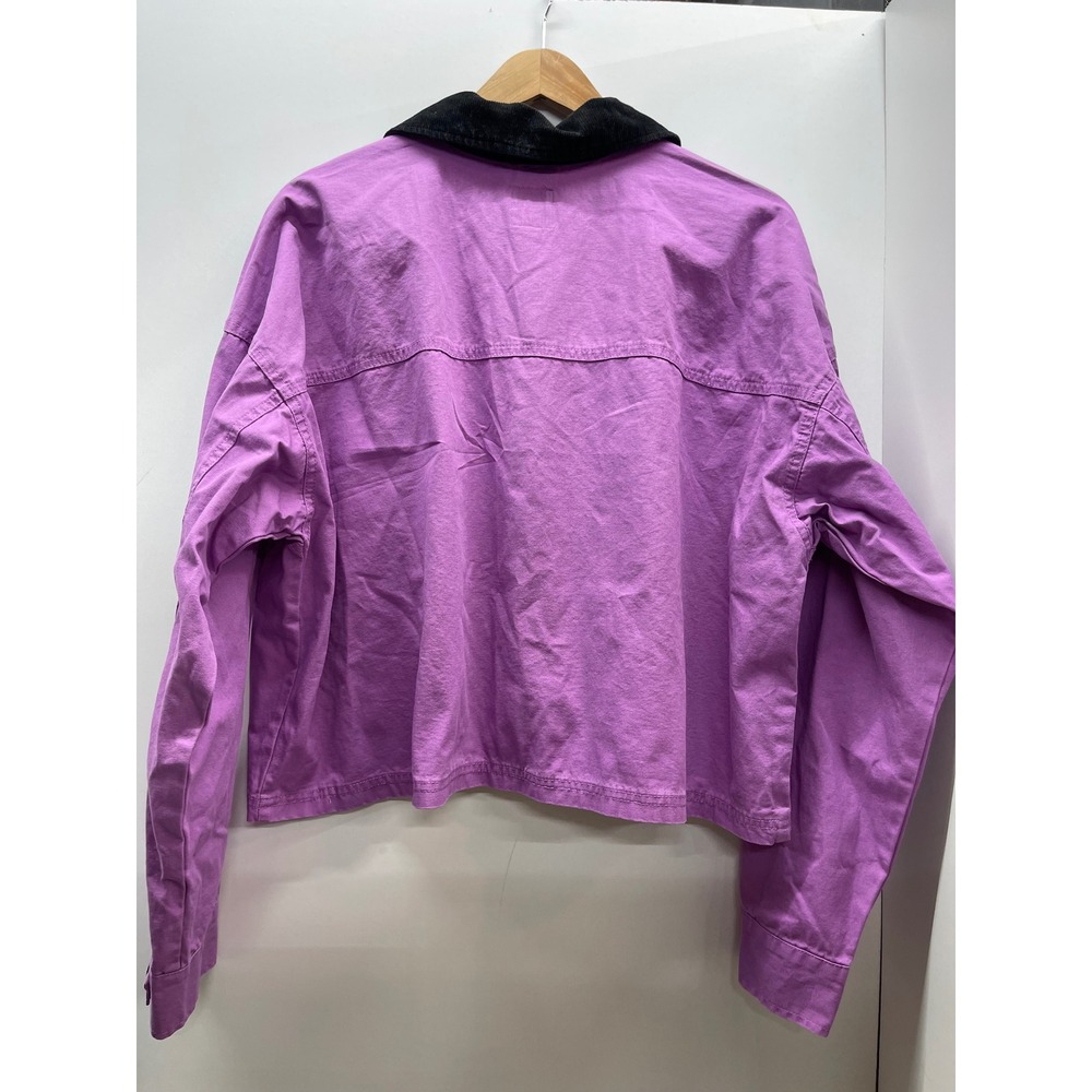 Wild Fable Womens Purple Cropped Canvas Jacket Corduroy Collar XXL JQW3566QNN - Picture 2 of 4